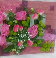 Картина из живых цветов "Розовый сад"